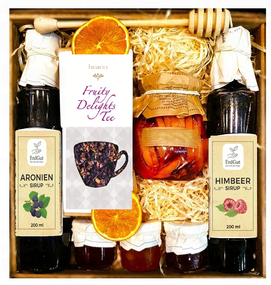 GIFT BASKET GIFT HONEY TEA RASPBERRY LEMON SYRUP HONEY