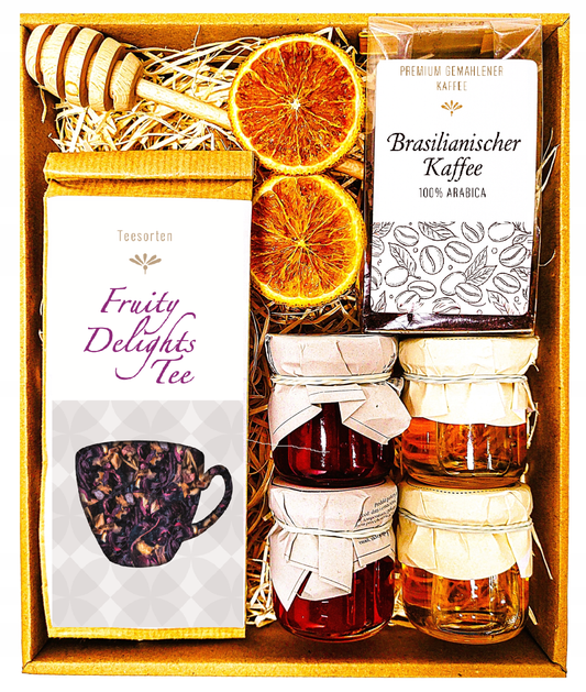 GIFT BASKET GIFT TEA COFFEE HONEY JAM