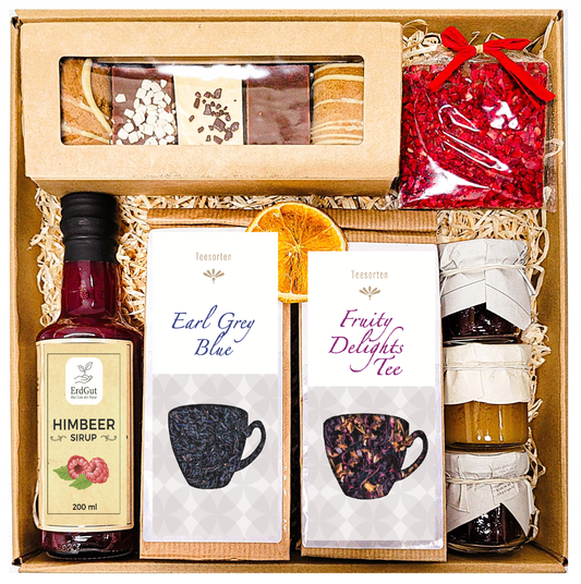 GIFT BASKET GIFT HONEY TEA SYRUP CHOCOLATE GINGERBREAD