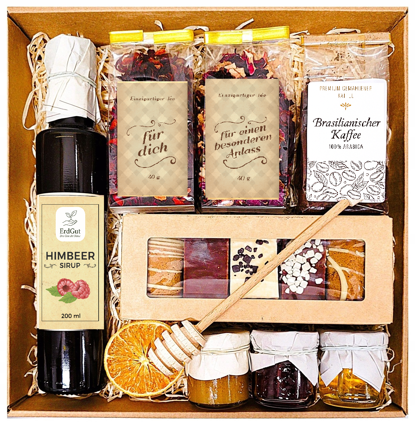 Gift Basket Gift Source Honey Gingerbread Tea Coffee Raspberry Syrup