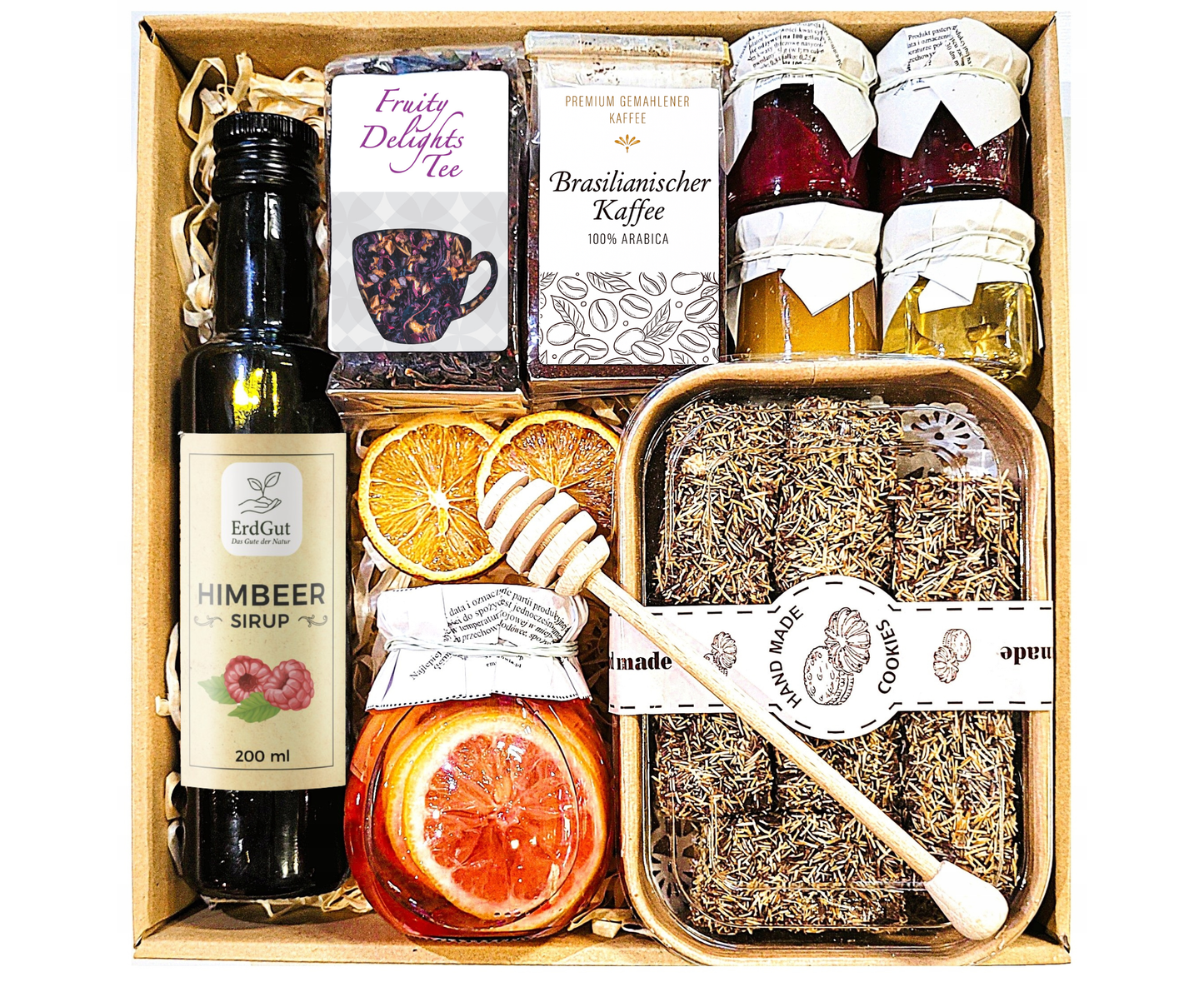 GIFT BASKET, GIFT, SOUVENIR, TEA, COFFEE, HONEY, SYRUP, KATAIFI, RASPBERRY