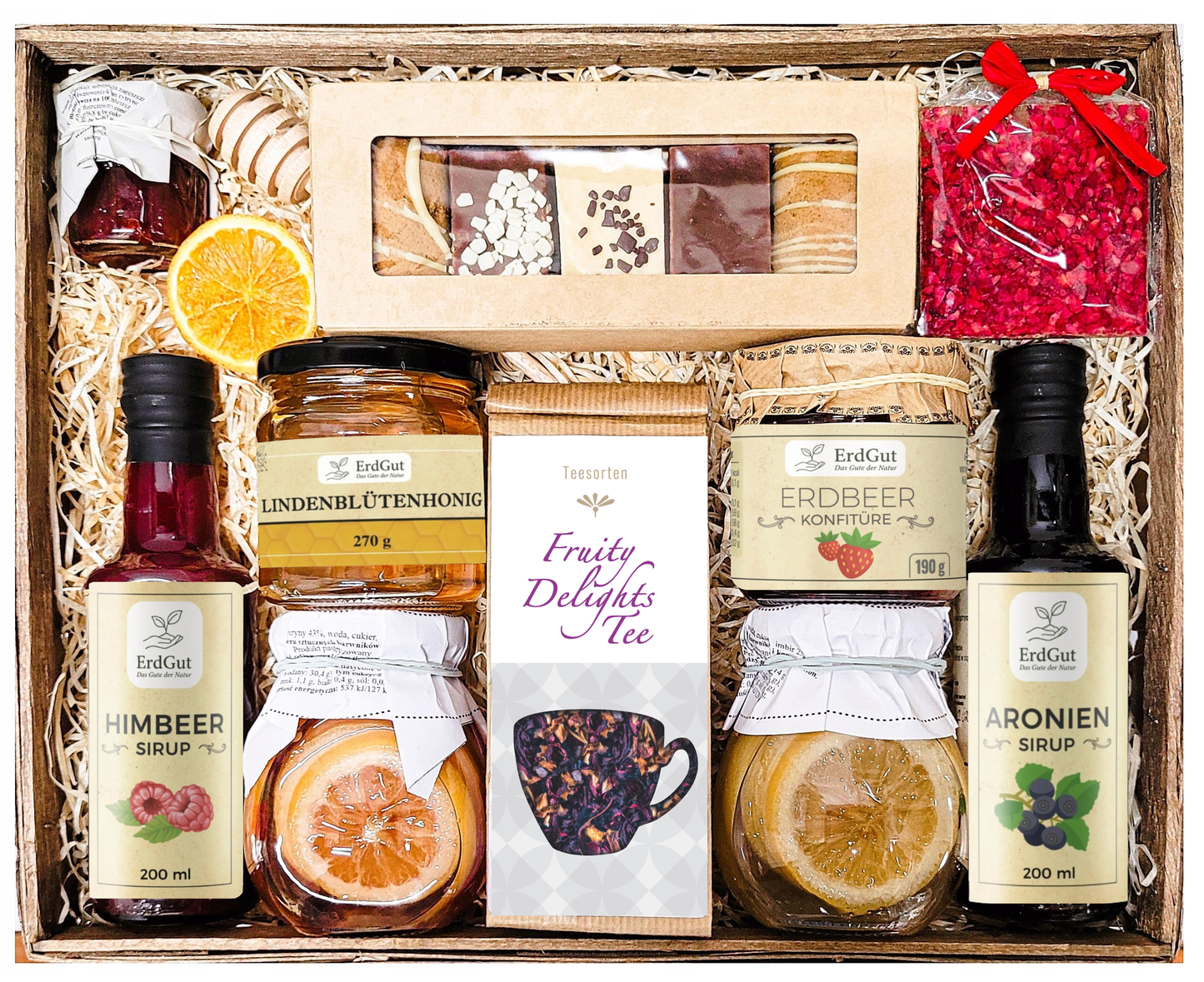 LARGE GIFT BASKET GIFT HONEY TEA JAM CHOCOLATE SYRUP