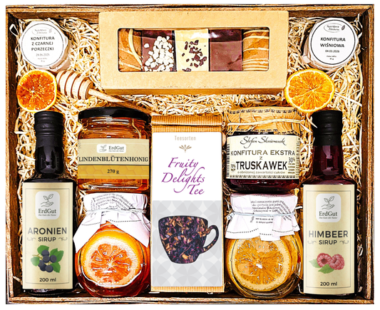 LARGE GIFT BASKET, GIFT, SOUVENIR, HONEY, TEA, DELICACIES, GINGERBREAD